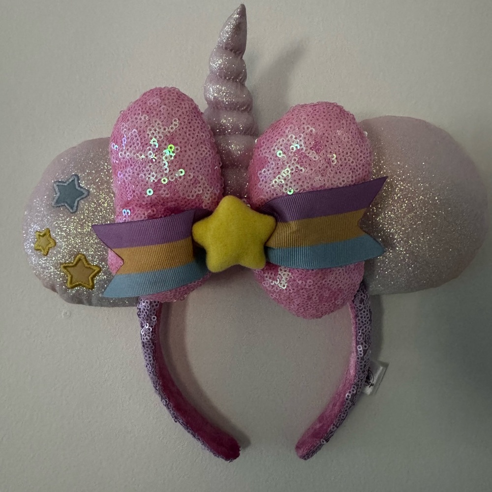 Official Disney Minnie Ears Headband, Sparkly unicorn